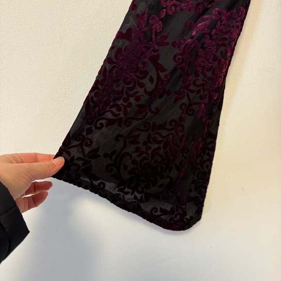 Y2K Velvet Burnout Top Womens Medium Venus Whimsigoth Fairy Sleeves Romantic - Picture 5 of 10